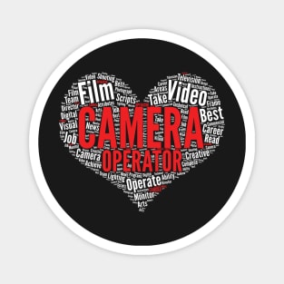 Camera Operator Heart Shape Word Cloud Design for Filmmaker graphic Magnet